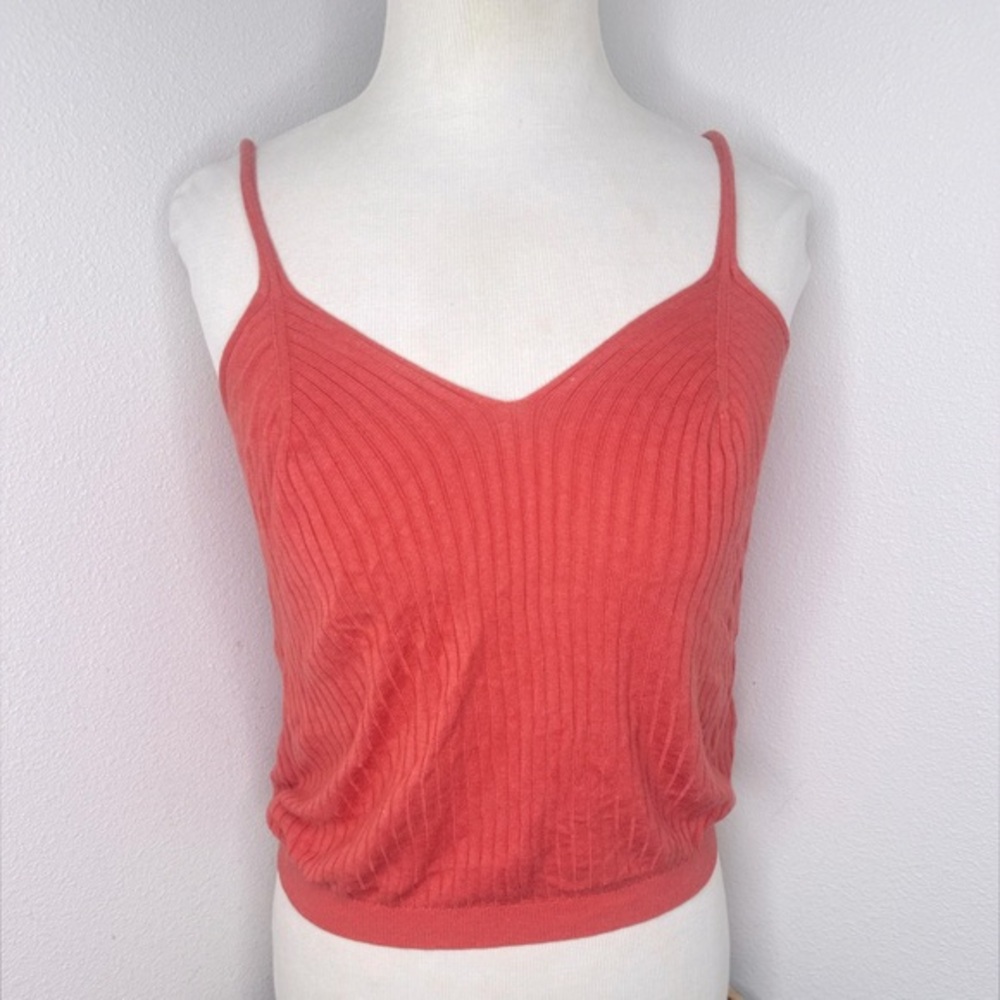 Anthropologie Eastern Shore Coral Ribbed Tank Casual Boho Layering Top size xs